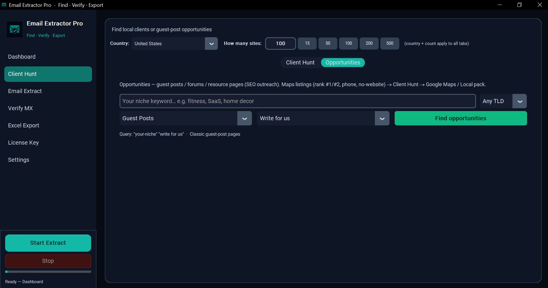 Email Extractor Pro With client hunting features