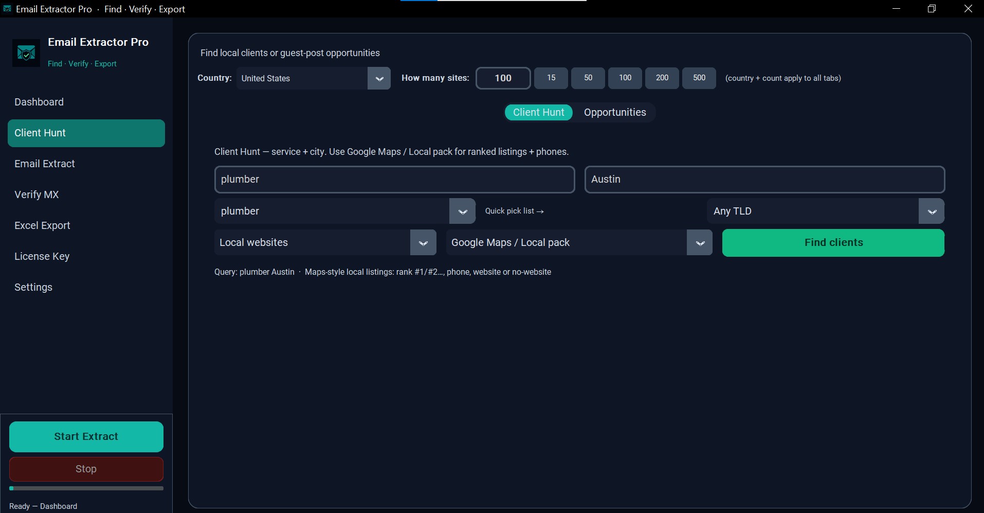 Email Extractor Pro With client hunting features