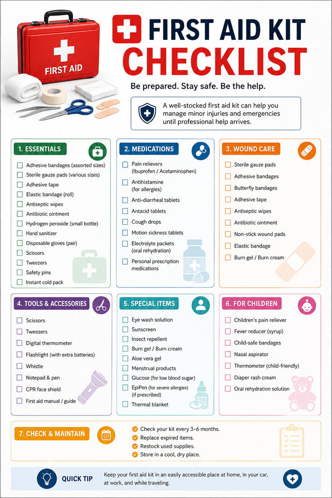 First Aid Kit Checklist