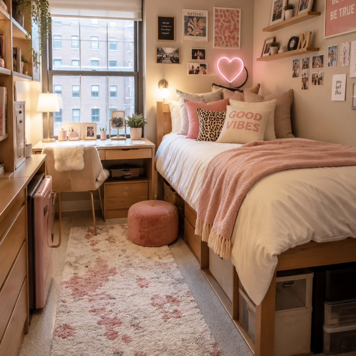 2. Make a Small Dorm Room Feel Bigger