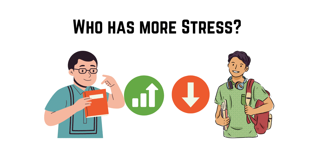 Who has more stress student vs teacher