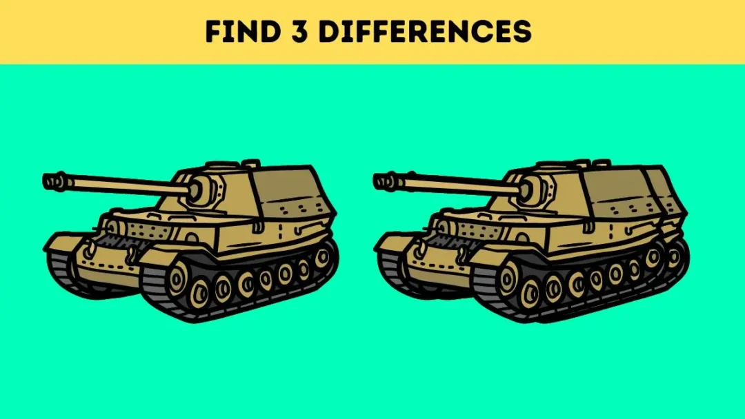 Find 3 Differences Between the Tank Pictures in 10 Seconds!