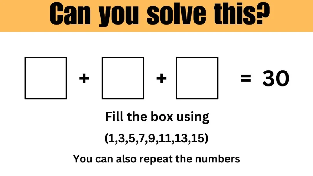 Only 1% of People Can Solve This Simple Math Puzzle Using Odd Numbers in 31 Seconds!
