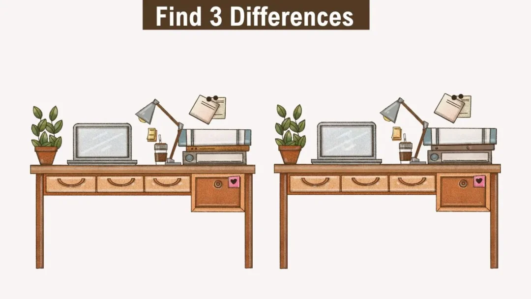 Only 5% of People Can Spot All 3 Differences Between These Study Table Pictures in Just 4 Seconds!
