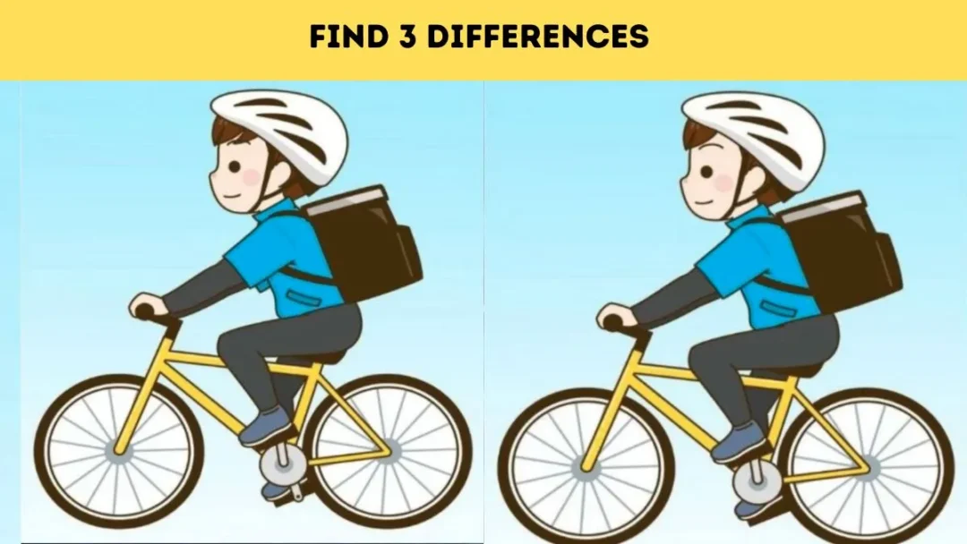 Only the Sharpest Eyes Can Spot the 3 Differences Between These Pictures of a Man Riding a Cycle in 8 Seconds!