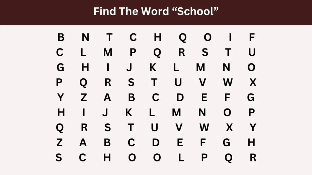 Word Search Challenge: Only Eagle Eyes Can Spot the Word 'School' in 6 Seconds!