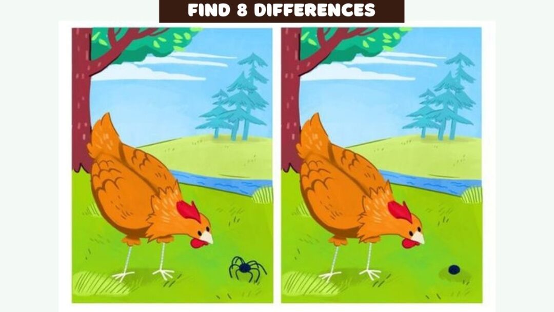 Only 1% of High IQ Minds Can Spot 8 Differences in This Chicken Scene in 8 Seconds!