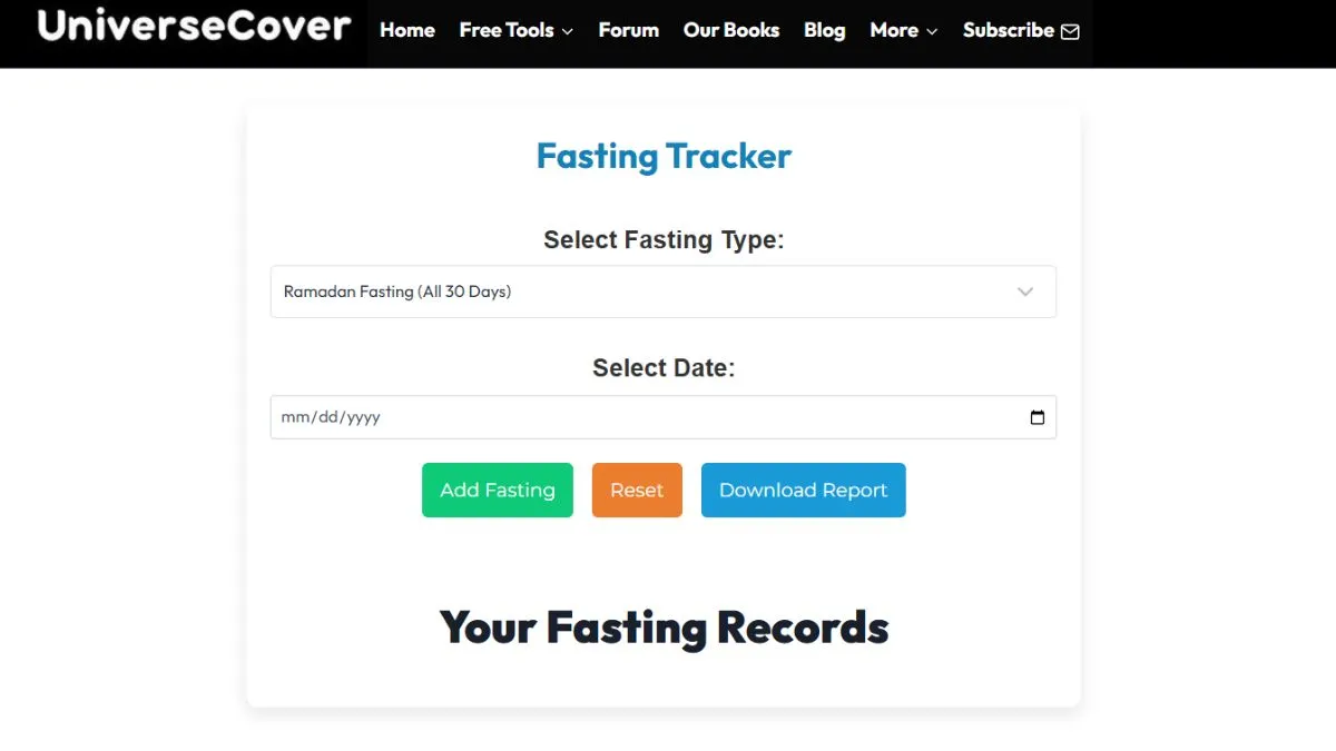 Fasting Tracker Online Free - Track Ramadan, Dhul Hijjah, Shawwal & More