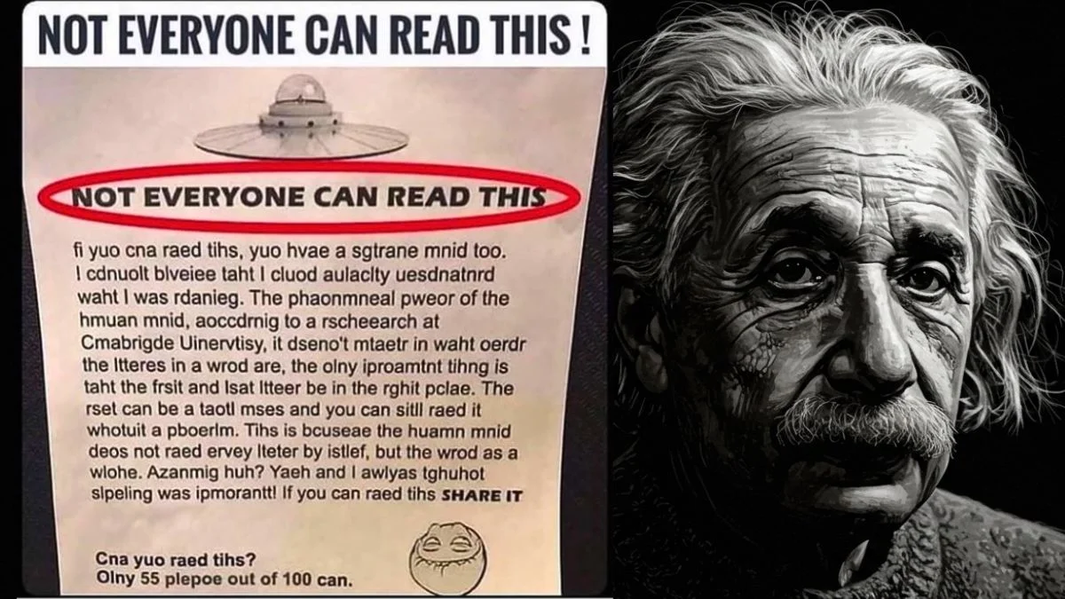 Not Everyone Can Read This... 55 Out of 100 Will Fail.