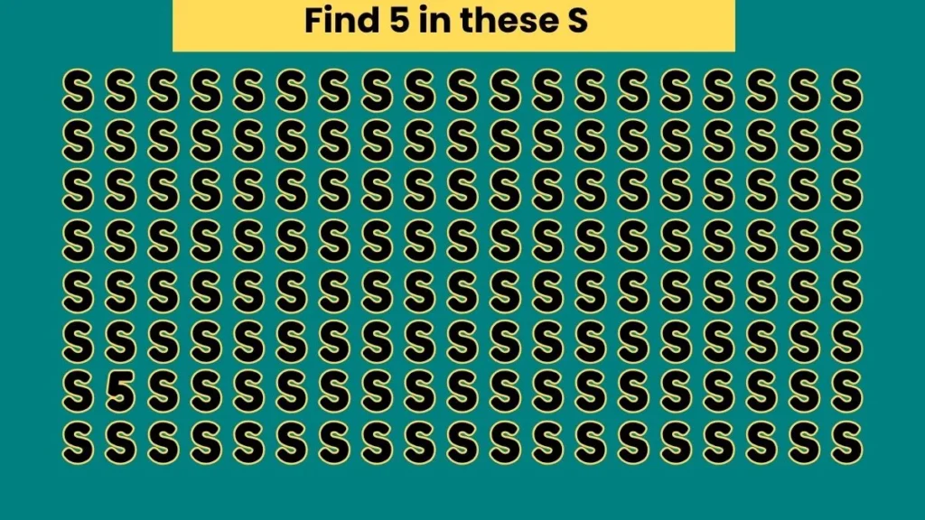 Optical Illusion IQ Test: Only High IQs Can Find the Number 5 Hidden Among These S’s in 50 Seconds! 1 Find the Number 5 Hidden Among These S’s