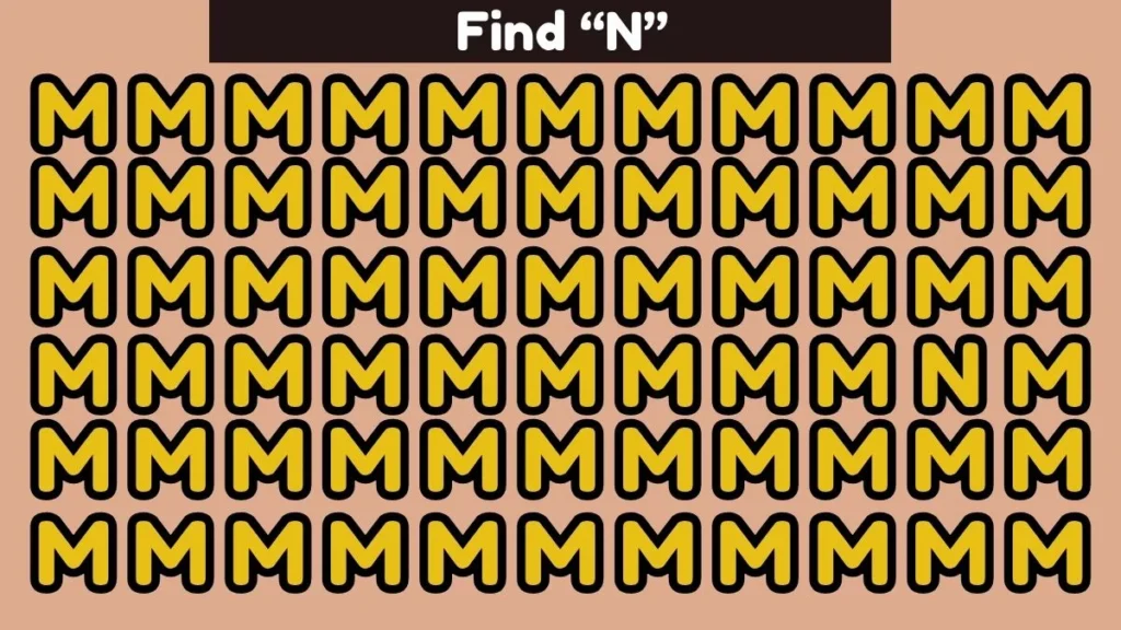 Spot the Hidden Letter Quiz: Can You Find the ‘N’ Among M’s in 40 Seconds?