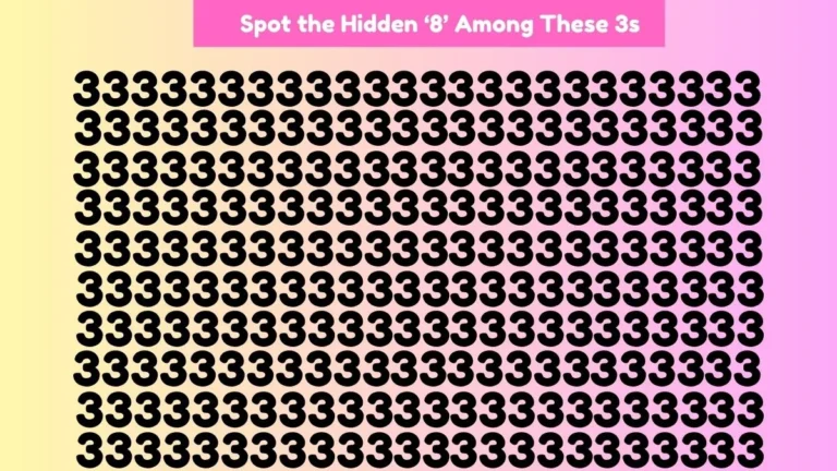 Spot the Hidden ‘8’ Among These 3s