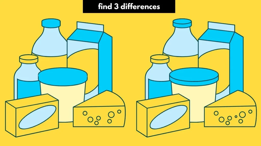Only People With IQ 130+ Can Spot 3 Differences in This Dairy Puzzle!