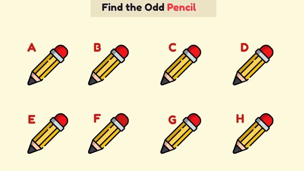 You Have Eagle Eyes If You Can Spot the Odd Pencil in 49 Seconds! 1 Spot the Odd Pencil