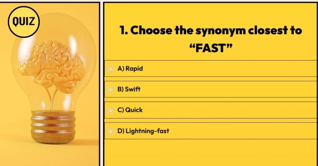 Personality Quiz Synonym Test