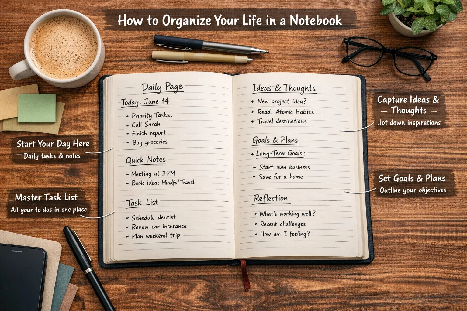The Five Core Sections That Organize a Life