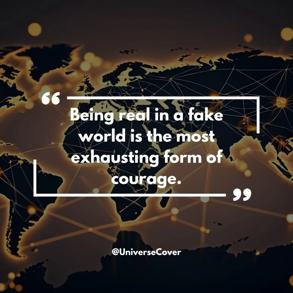 150 Deep Meaningful Quotes That Hit Different in 2026 17 Being real in a fake world is the most exhausting form of courage.