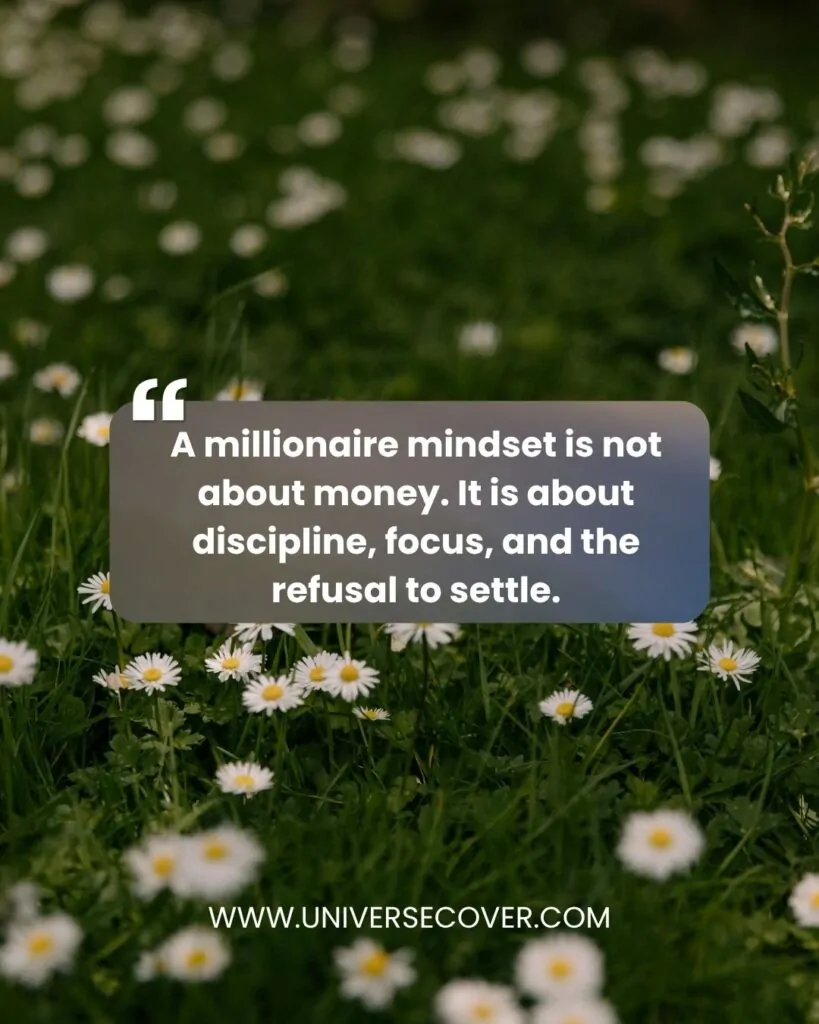 100 Best Motivational Quotes for Success That Will Change Your Life 26 A millionaire mindset is not about money. It is about discipline, focus, and the refusal to settle.