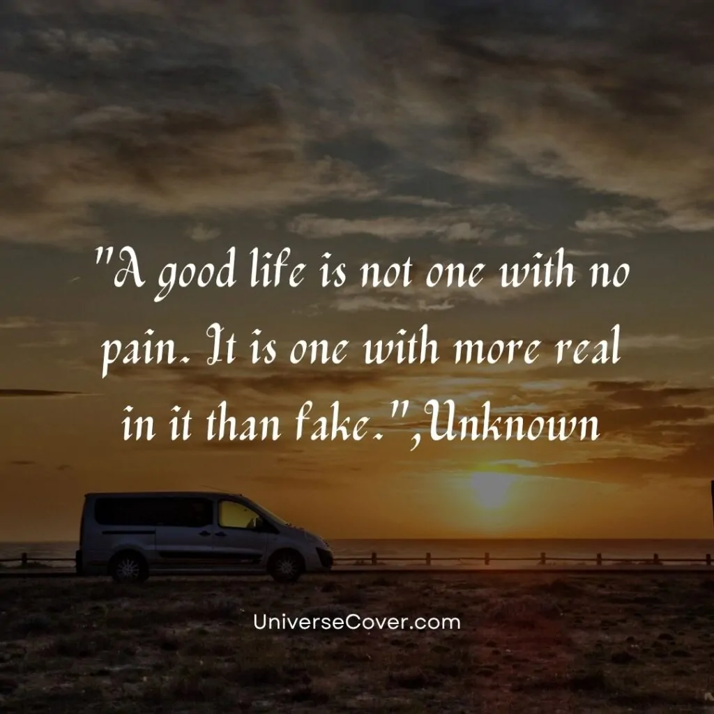 A good life is not one with no pain. It is one with more real in it than fake.