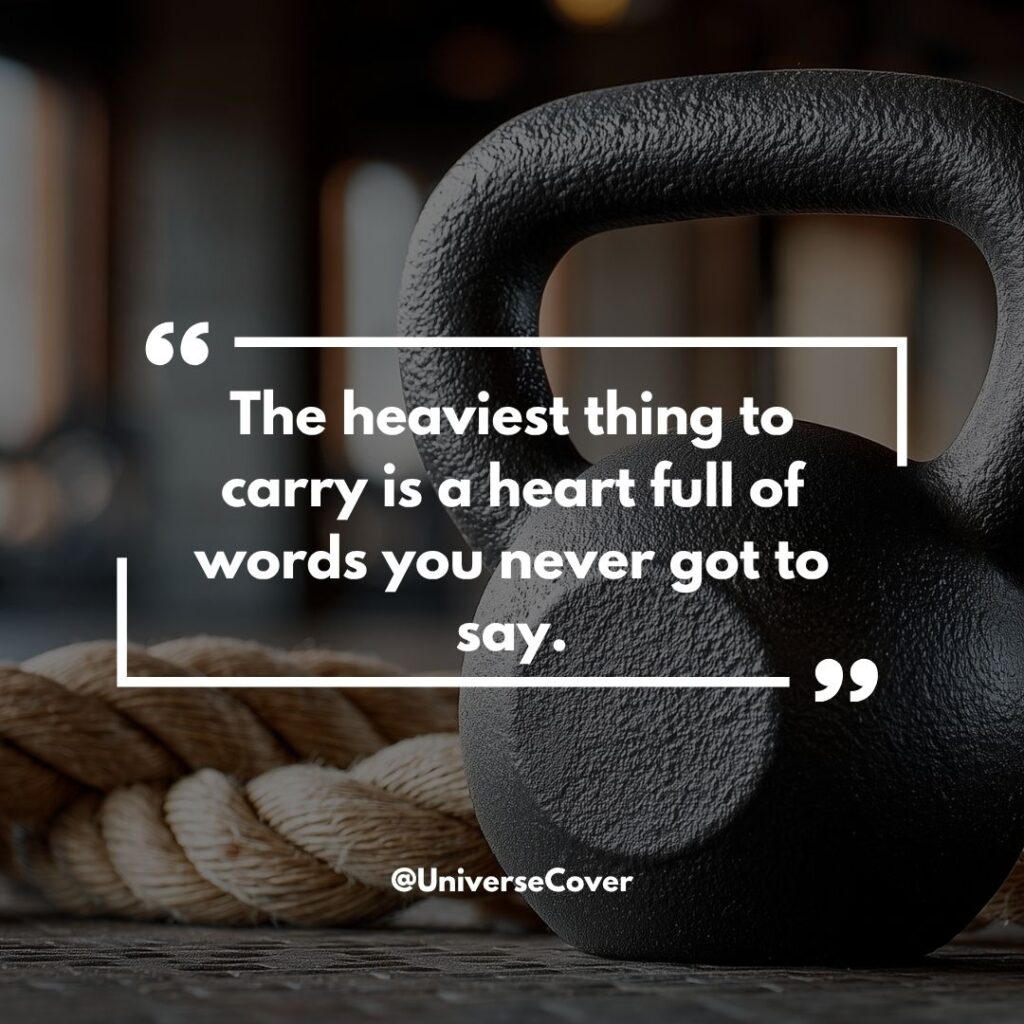150 Deep Meaningful Quotes That Hit Different in 2026 46 The heaviest thing to carry is a heart full of words you never got to say.