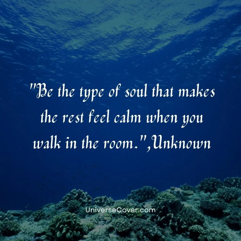 Be the type of soul that makes the rest feel calm when you walk in the room.