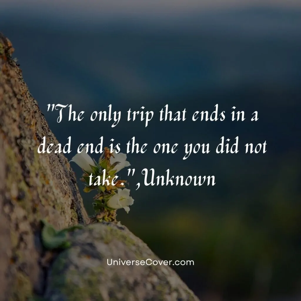 The only trip that ends in a dead end is the one you did not take.