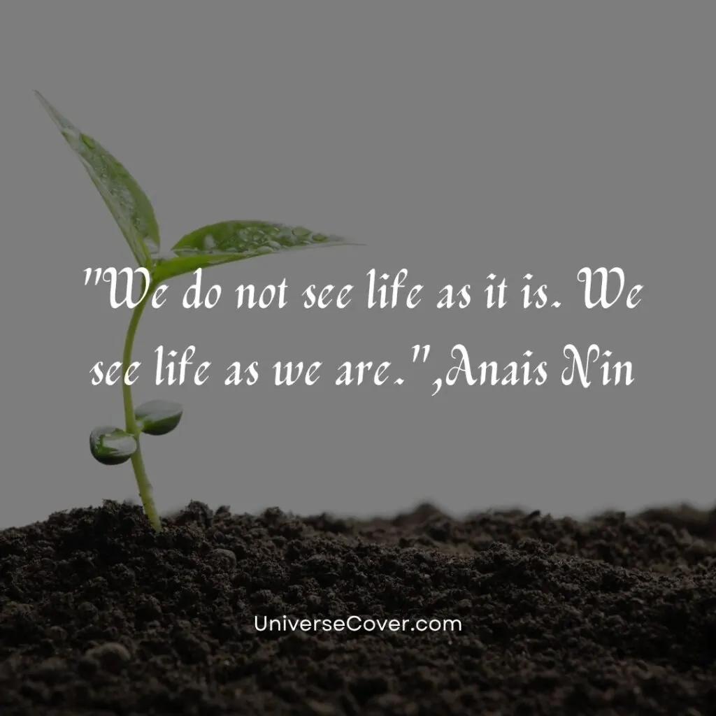 We do not see life as it is. We see life as we are