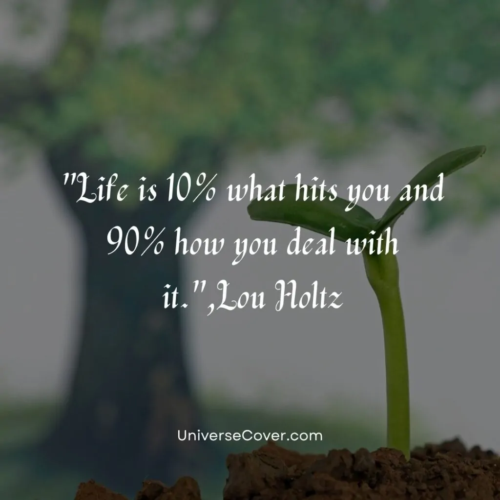 Life is 10% what hits you and 90% how you deal with it." - Lou Holtz