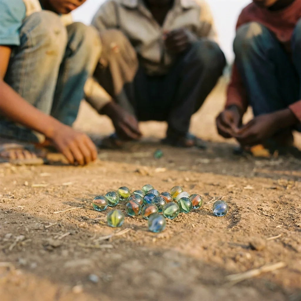 A few glass marbles were enough to turn dust into treasure