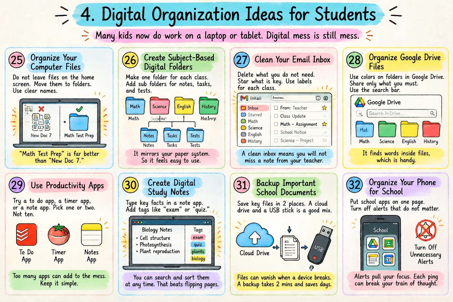 Digital Organization Ideas for Students