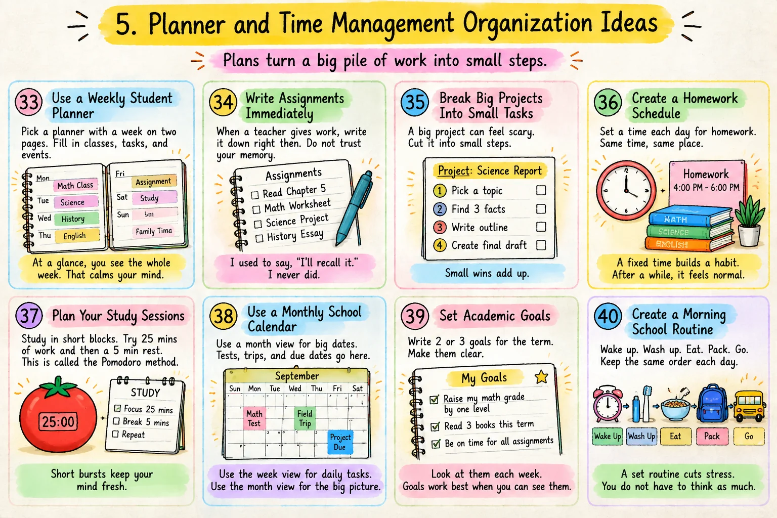 Planner and time management organization ideas