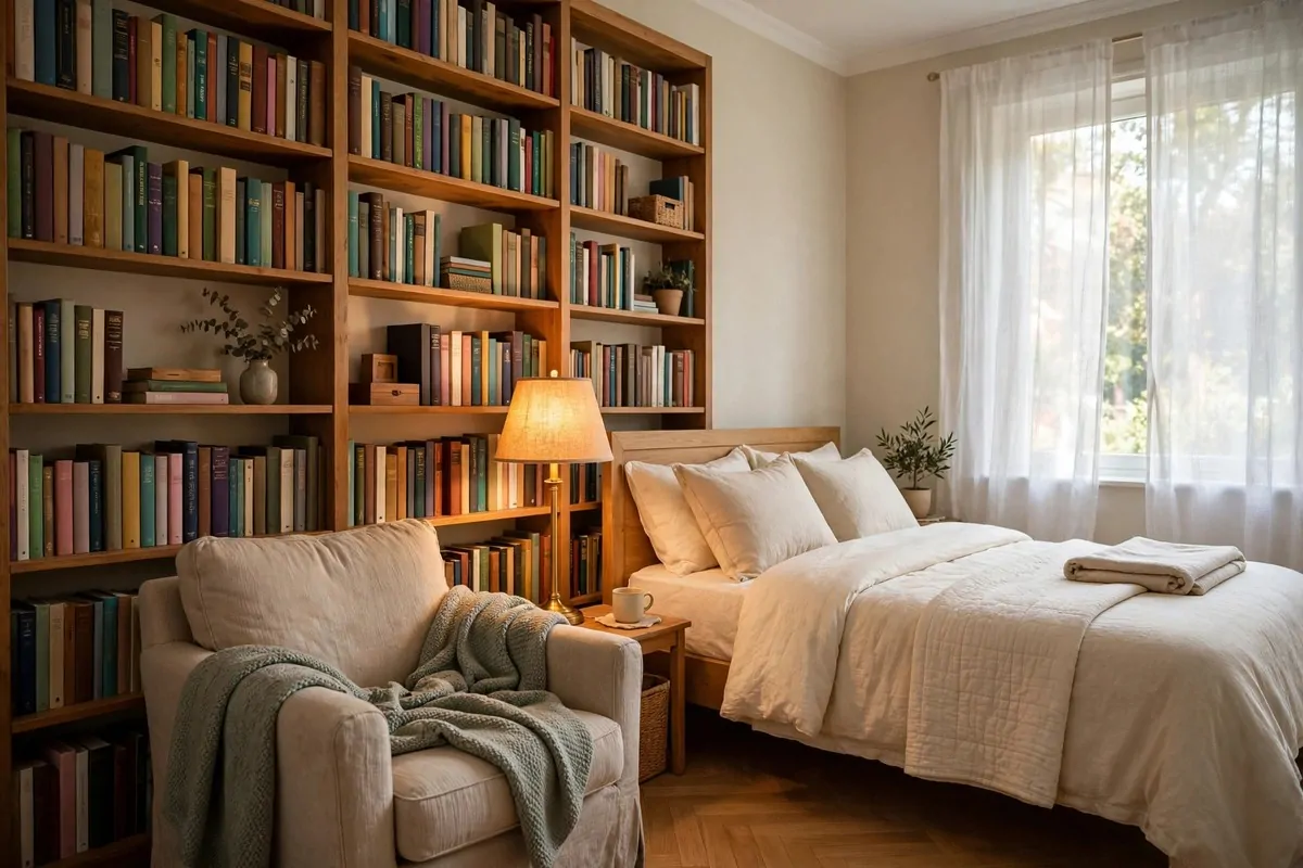 17 Guest Bedroom Library Ideas That Welcome Book Lovers