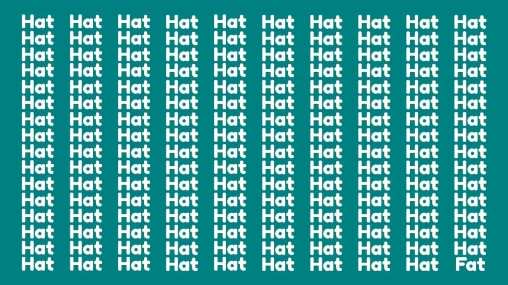 Only Sharp Eyes Can Spot ‘Fat’ Hidden Among the ‘Hat’s in Just 30 Seconds! 1 Only Sharp Eyes Can Spot ‘Fat’ Hidden Among the ‘Hat’s in Just 30 Seconds!