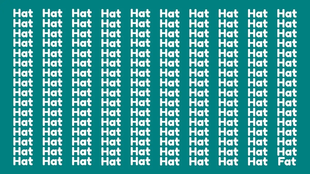 Only Sharp Eyes Can Spot ‘Fat’ Hidden Among the ‘Hat’s in Just 30 Seconds!
