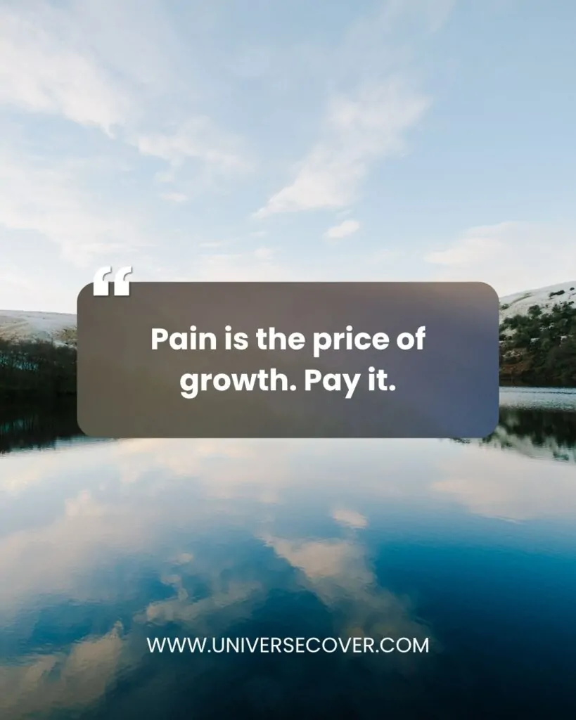 Pain is the price of growth. Pay it.
