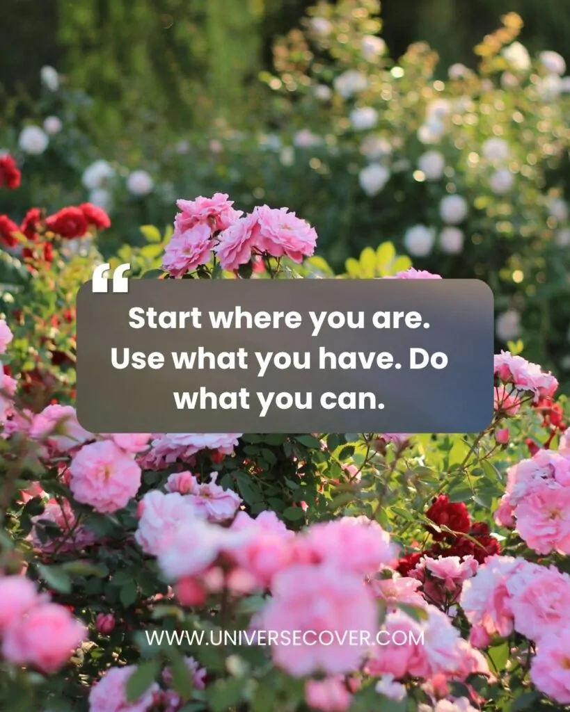 Start where you are. Use what you have. Do what you can.