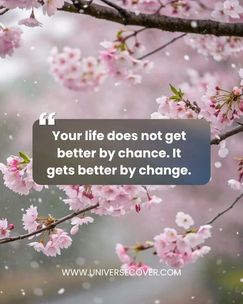 Your life does not get better by chance. It gets better by change.