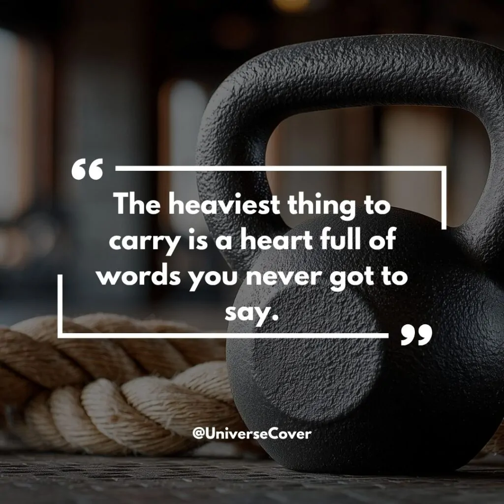 The heaviest thing to carry is a heart full of words you never got to say.