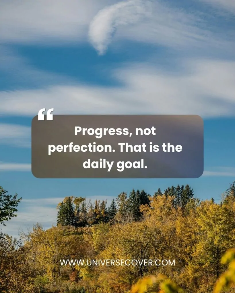 Progress, not perfection. That is the daily goal.