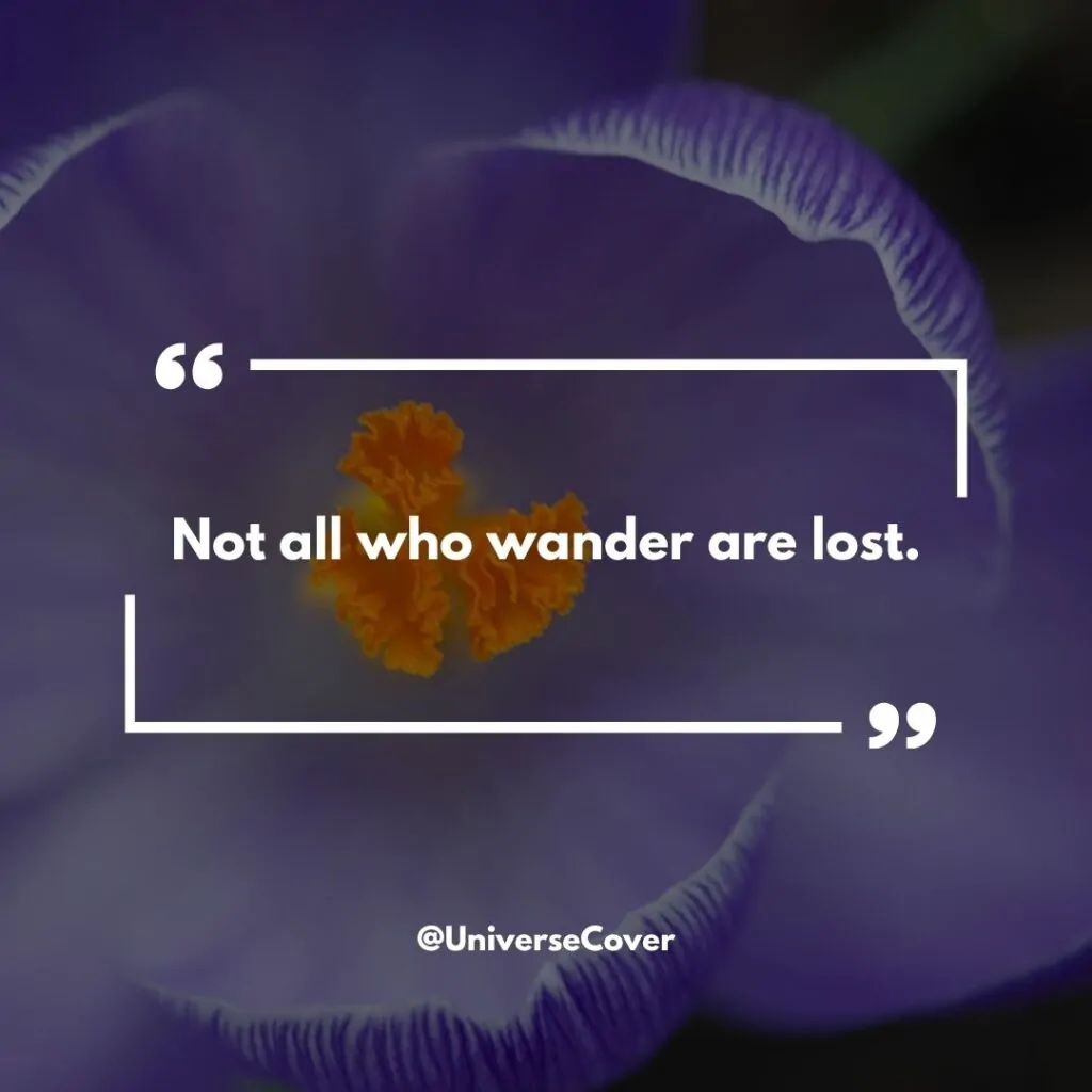 "Not all who wander are lost."