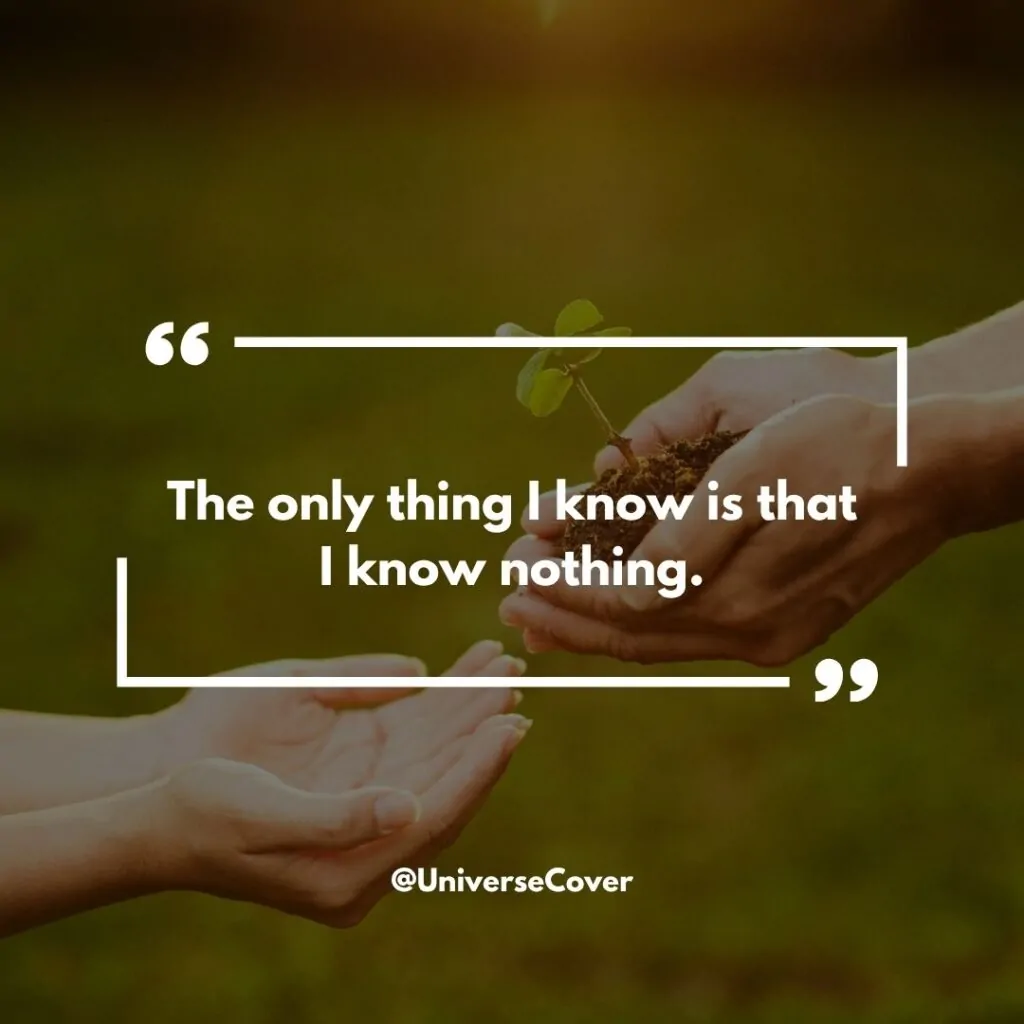 "The only thing I know is that I know nothing." - Socrates