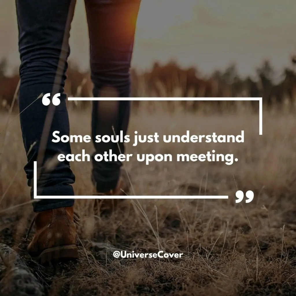 "Some souls just understand each other upon meeting."