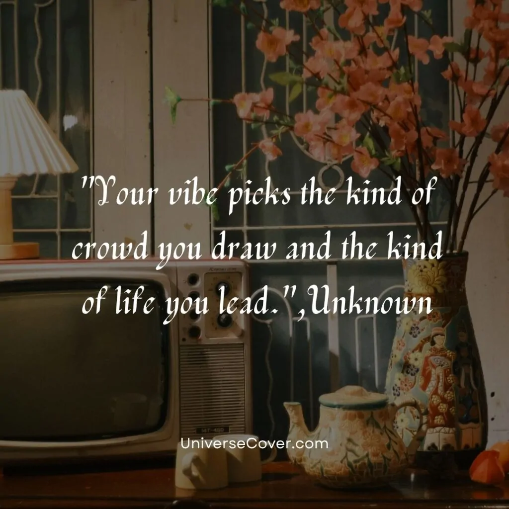 Your vibe picks the kind of crowd you draw and the kind of life you lead.