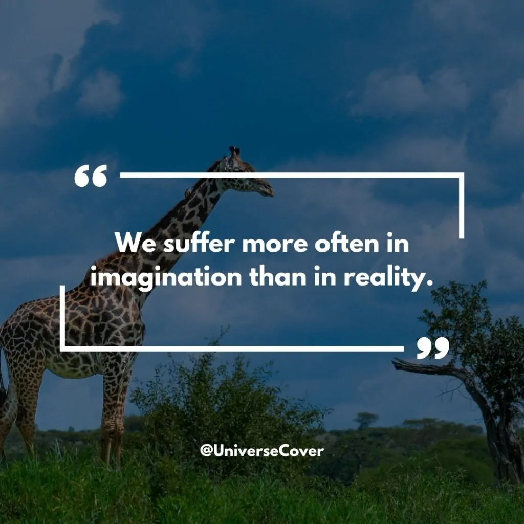 "We suffer more often in imagination than in reality." - Seneca