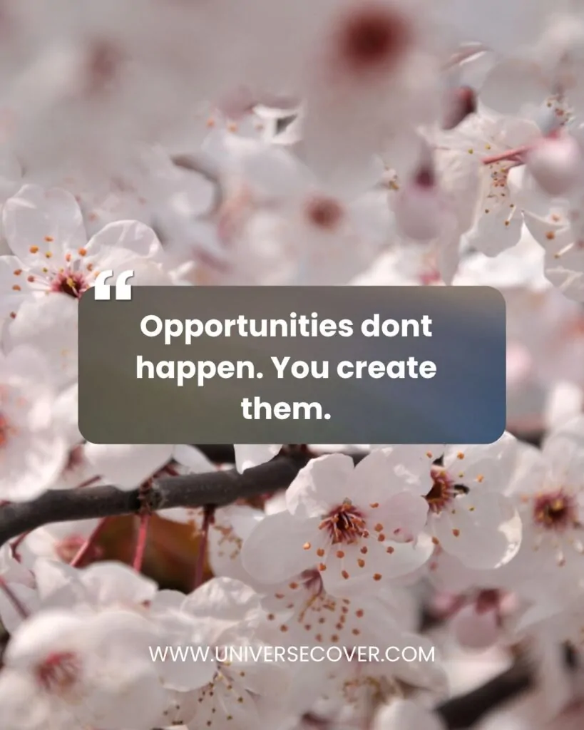Opportunities dont happen. You create them."