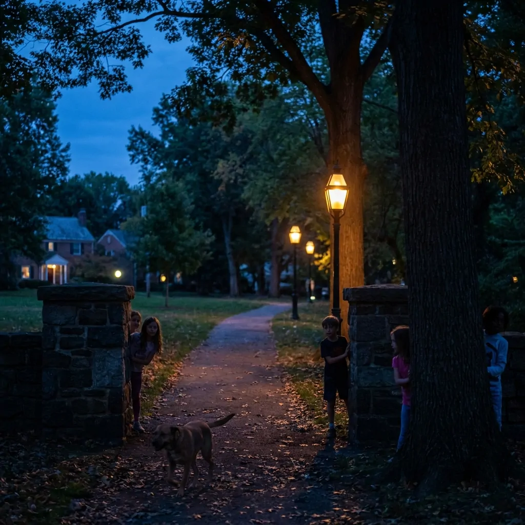 Evening shadows made every hiding place feel bigger than life.