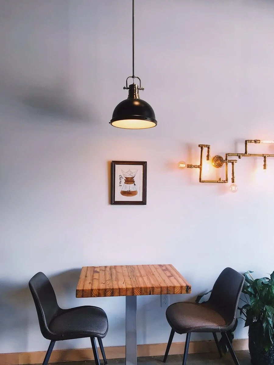 brown wooden table and chairs