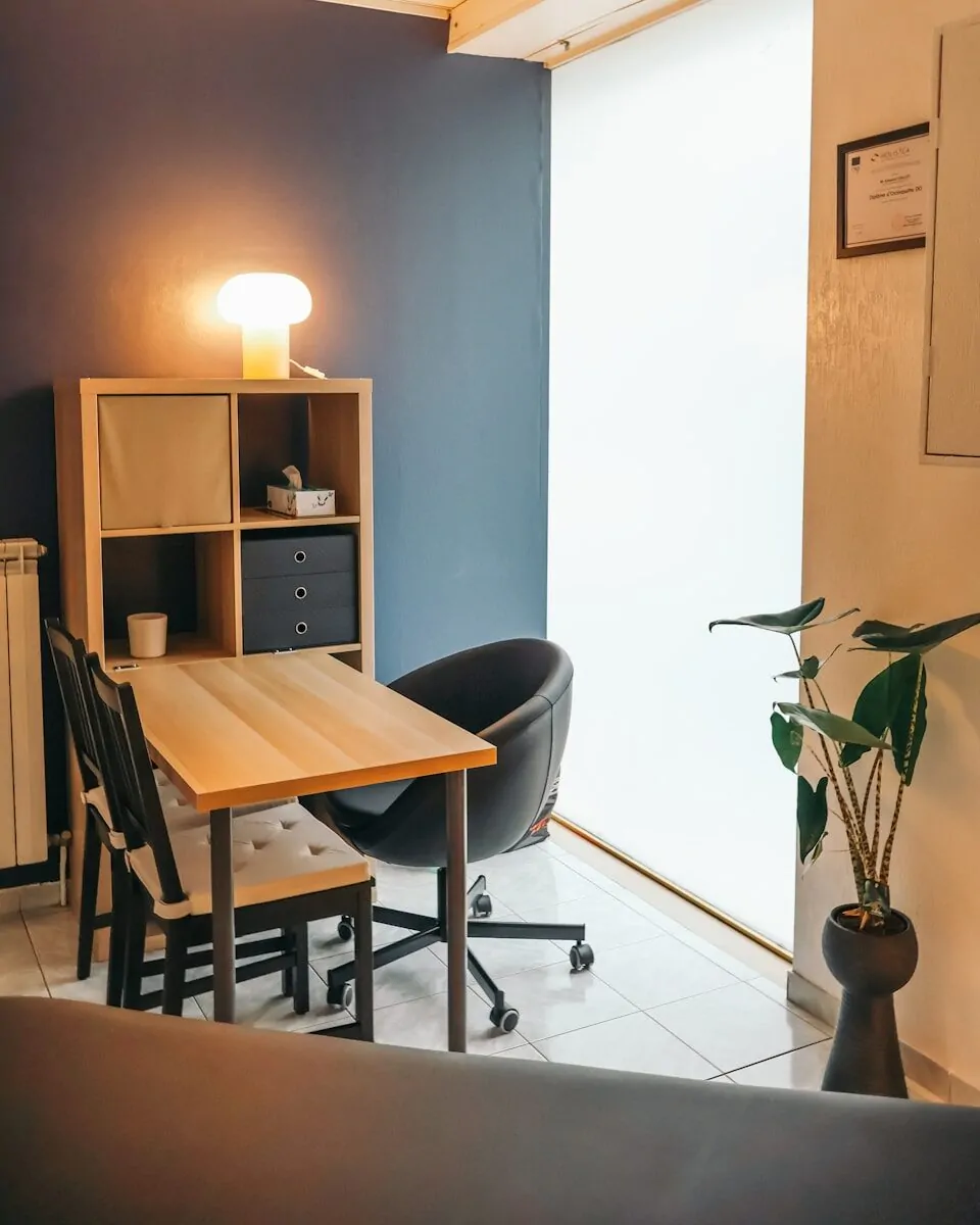 35+ Small Office Ideas for Working From Home 18 a room with a table and chairs