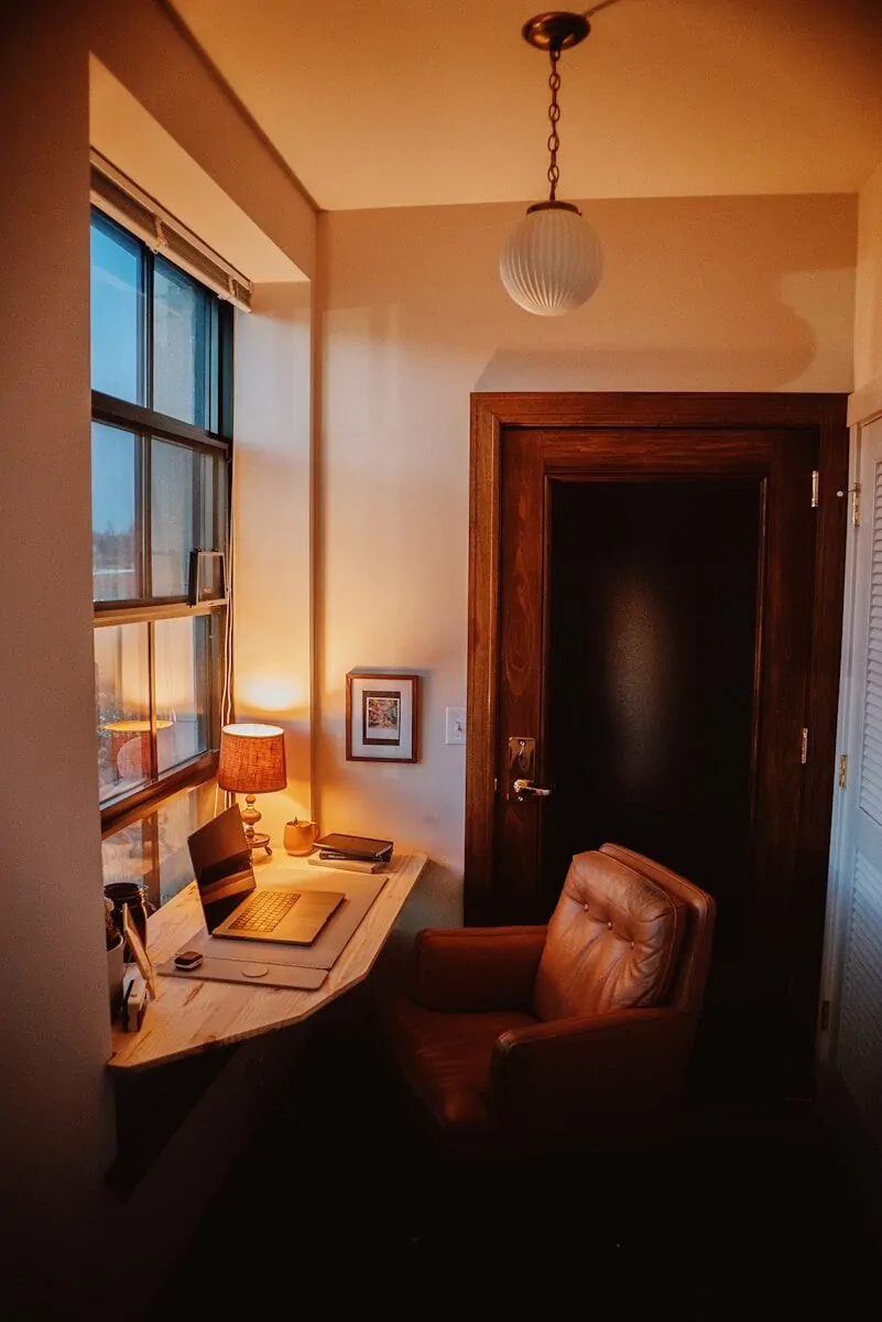 35+ Small Office Ideas for Working From Home 13 a laptop on a desk