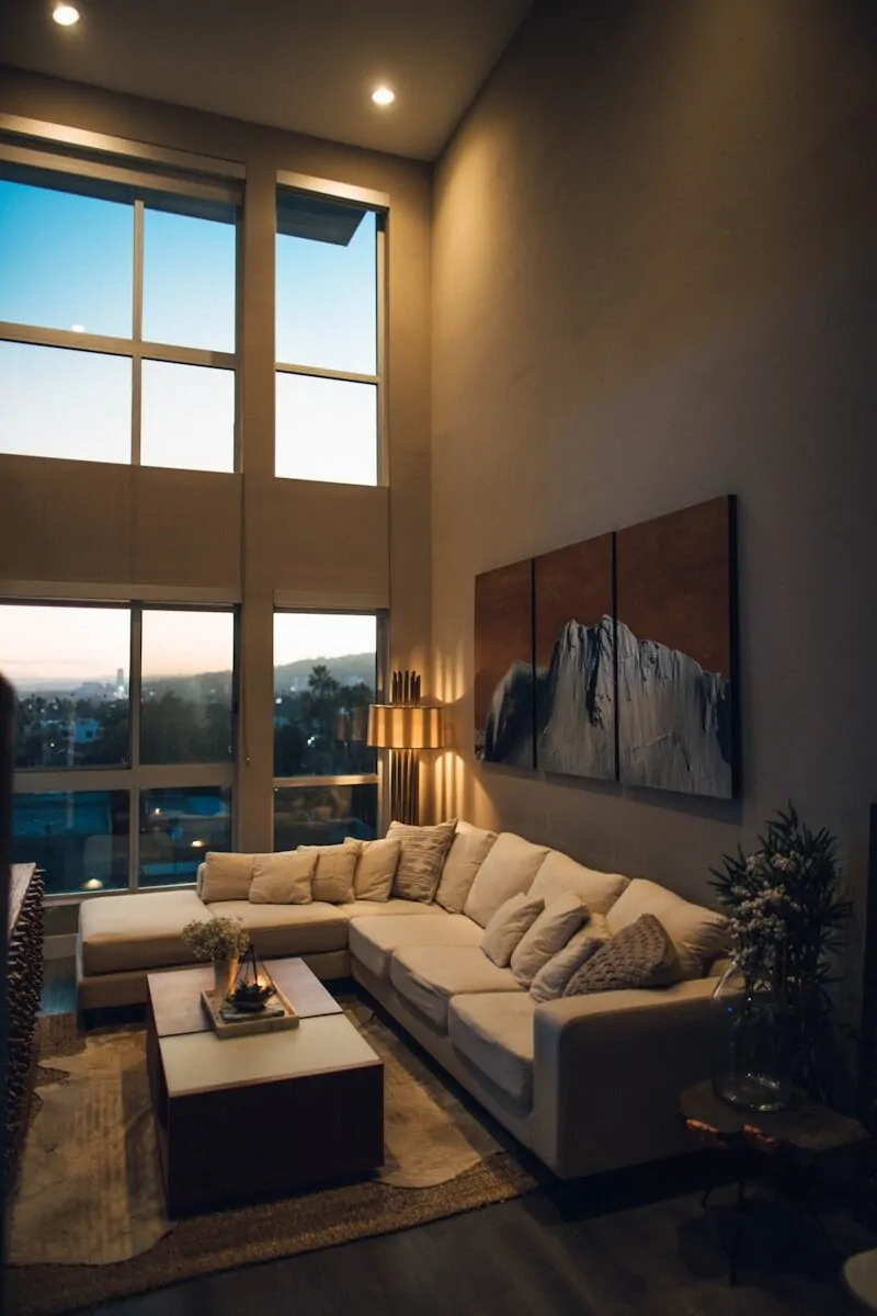 50 Luxury Living Room Ideas for Every Home Style 42 gray padded chaise couch beside window